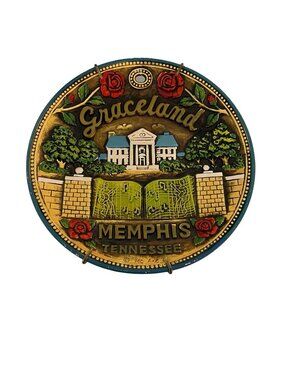 Vintage Graceland Memphis Tennessee Wall Plaque Elvis Presley Souvenir Decor 8 I